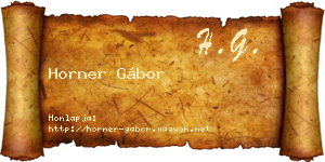 Horner Gábor névjegykártya